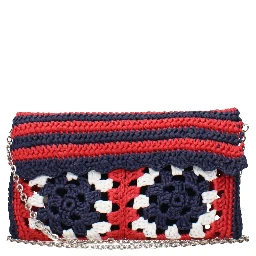 Multicolor Raffia Clutch Bag