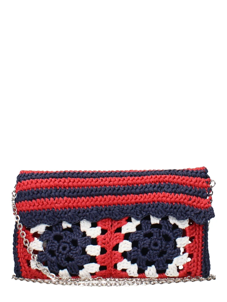 Multicolor Raffia Clutch Bag