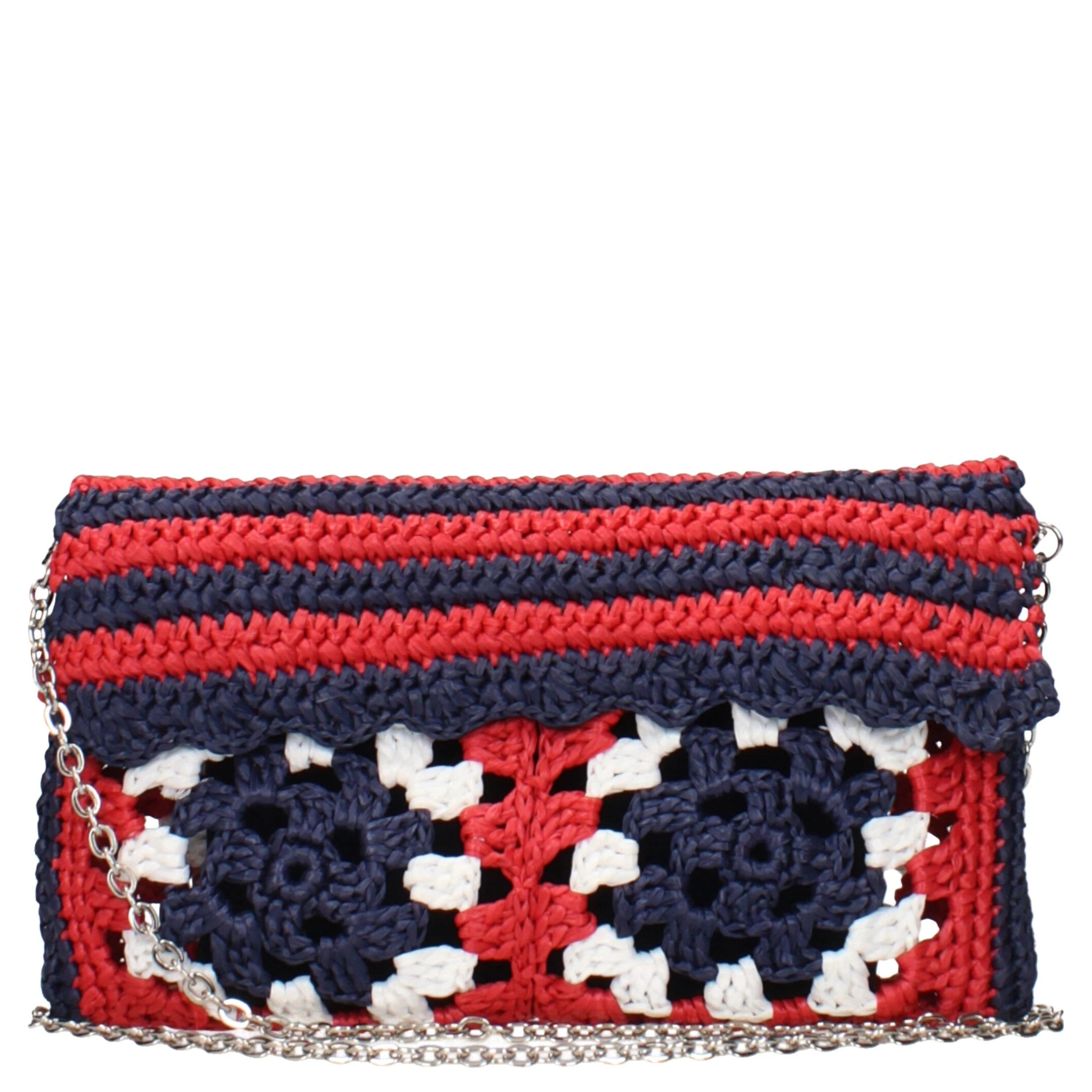Multicolor Raffia Clutch Bag