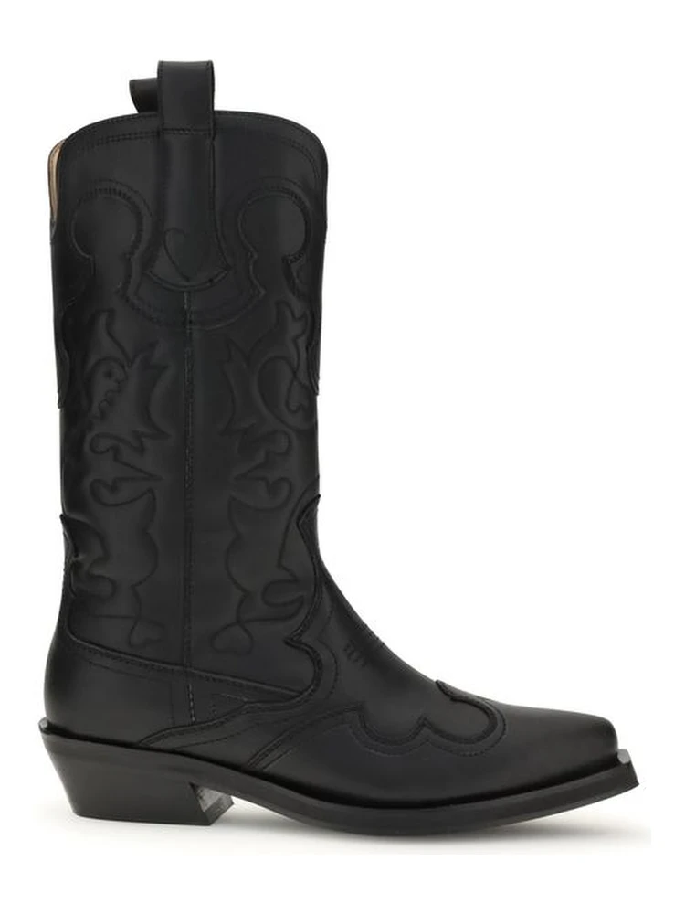 Black Recycled Leather Boots