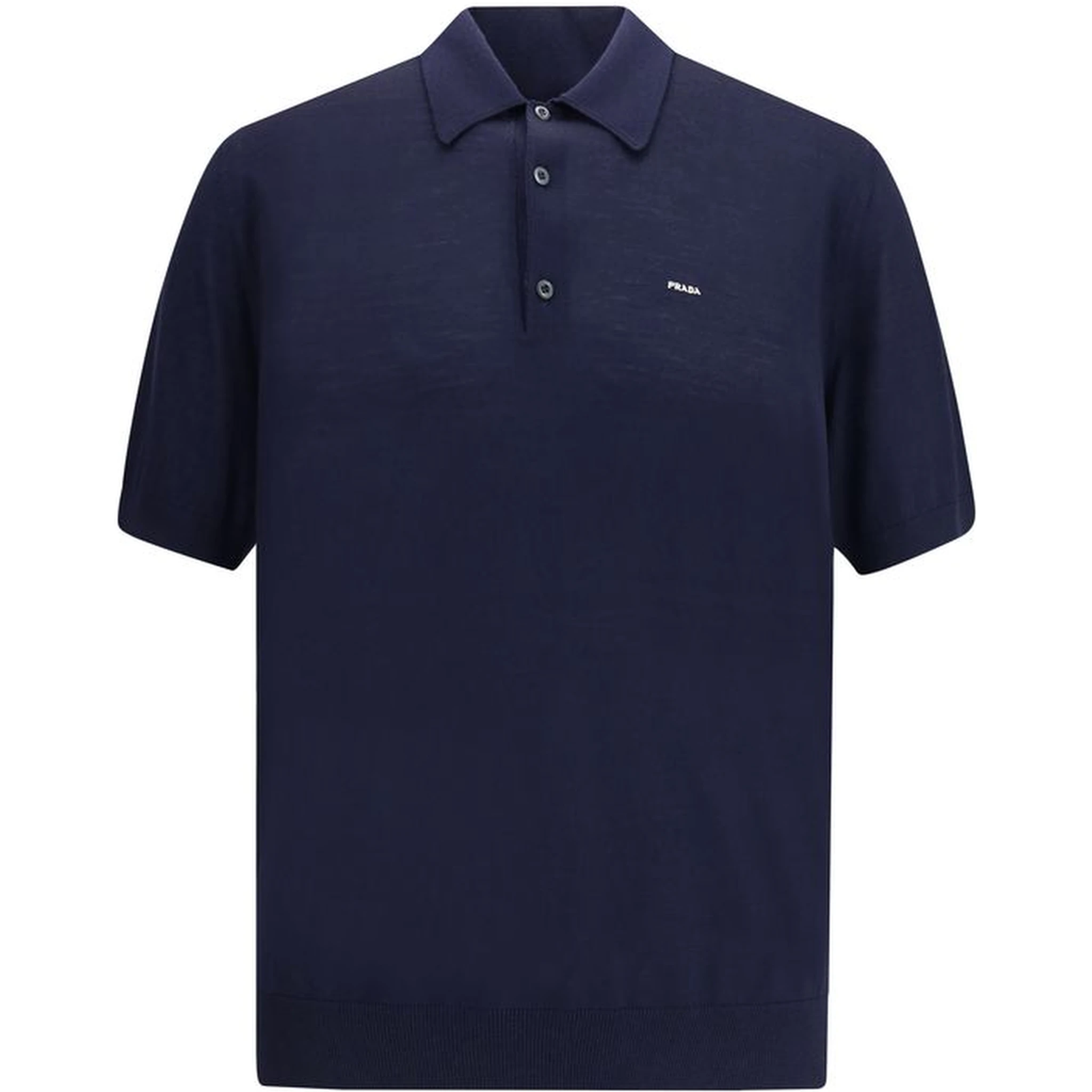 Blue Fleece Wool Polo Shirt