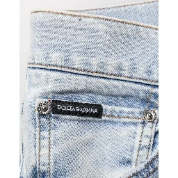 Light Blue Distressed Slim Fit Ripped Denim Jeans
