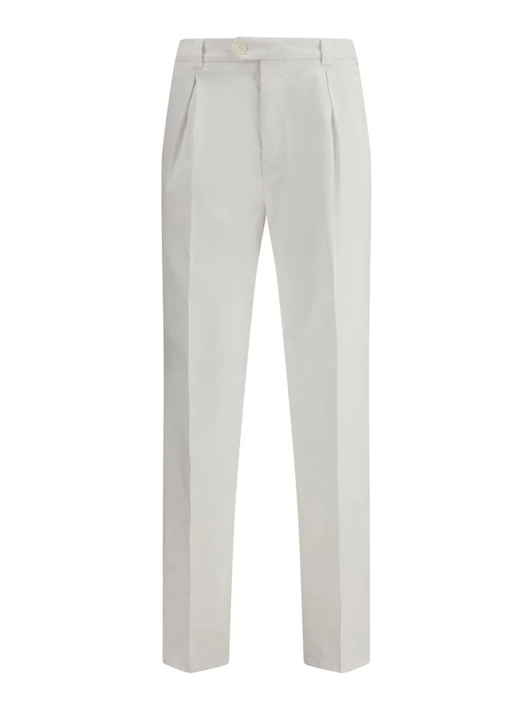 White Cotton Casual Pants