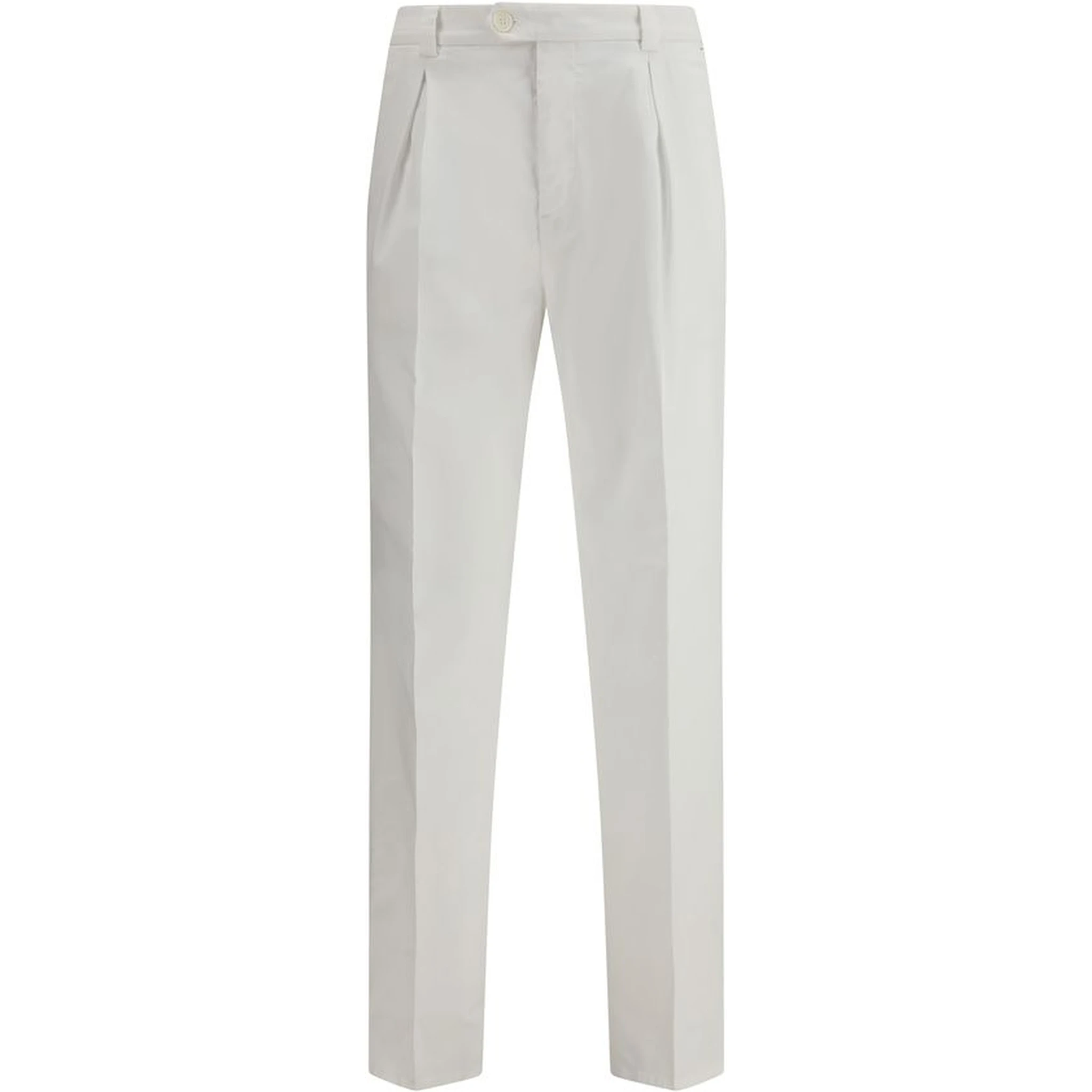White Cotton Casual Pants