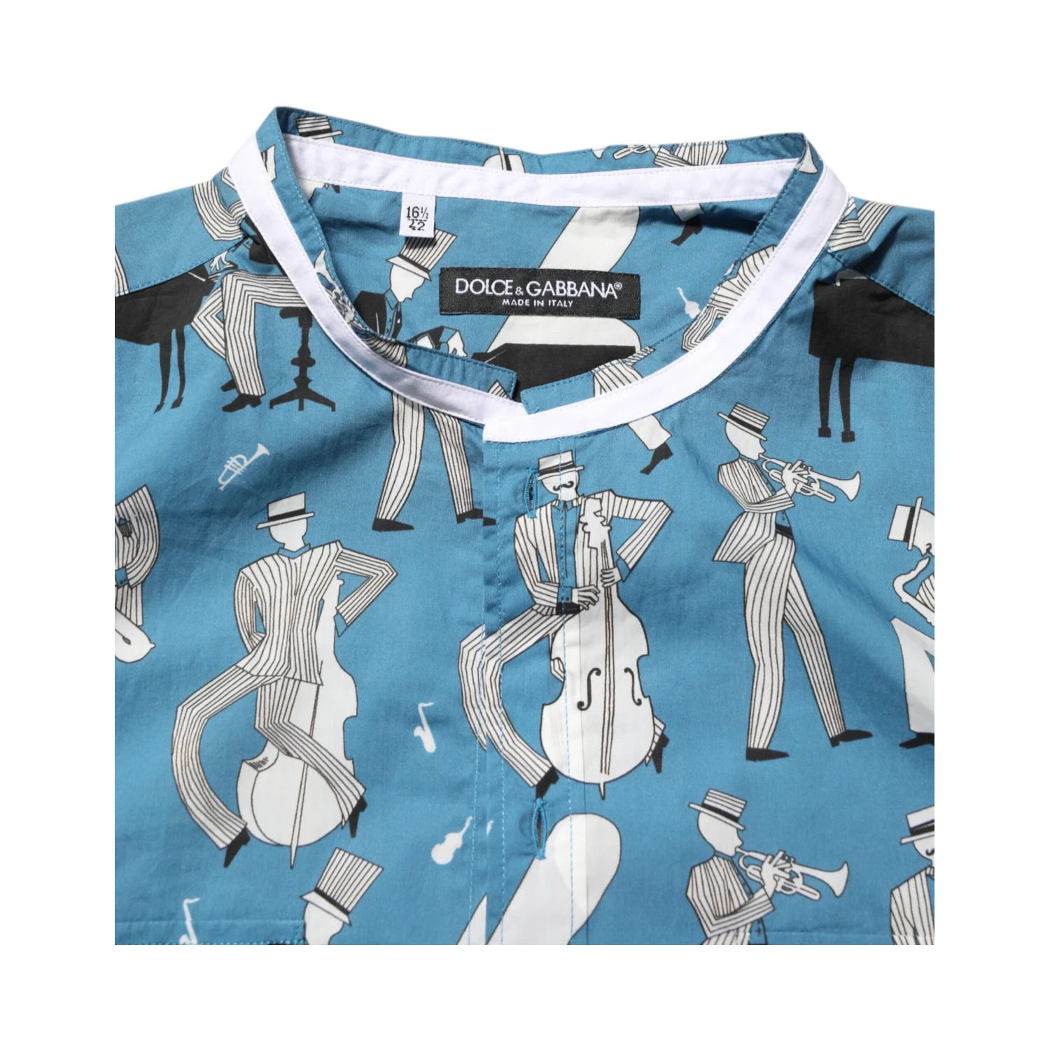 Blue Jazz Printed Cotton Button Front Shirt