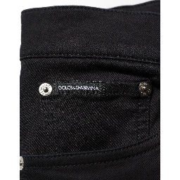 Black Cotton Blend Skinny Men Trouser Pants