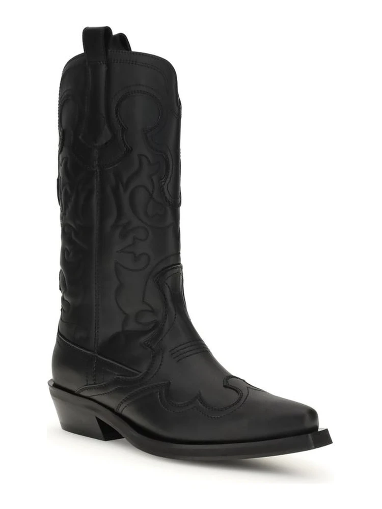 Black Recycled Leather Boots alternative