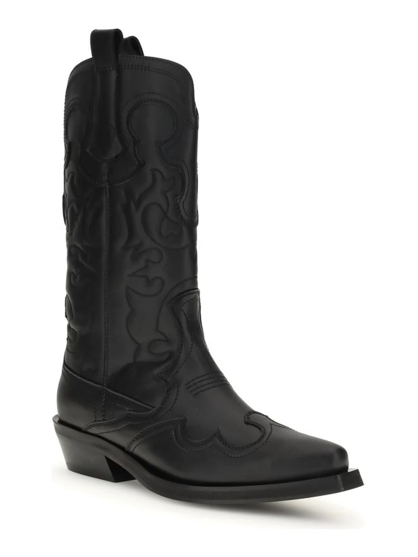 Black Recycled Leather Boots