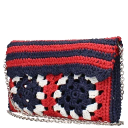 Multicolor Raffia Clutch Bag