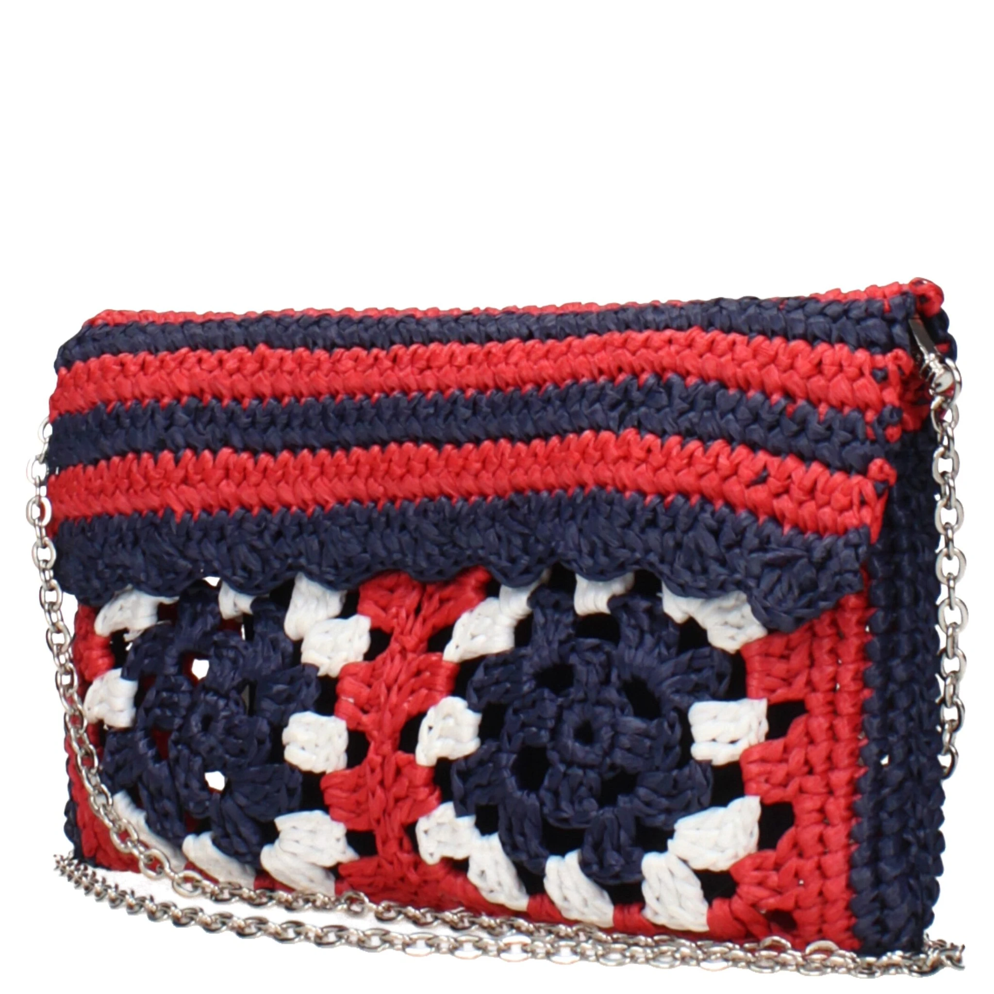 Multicolor Raffia Clutch Bag