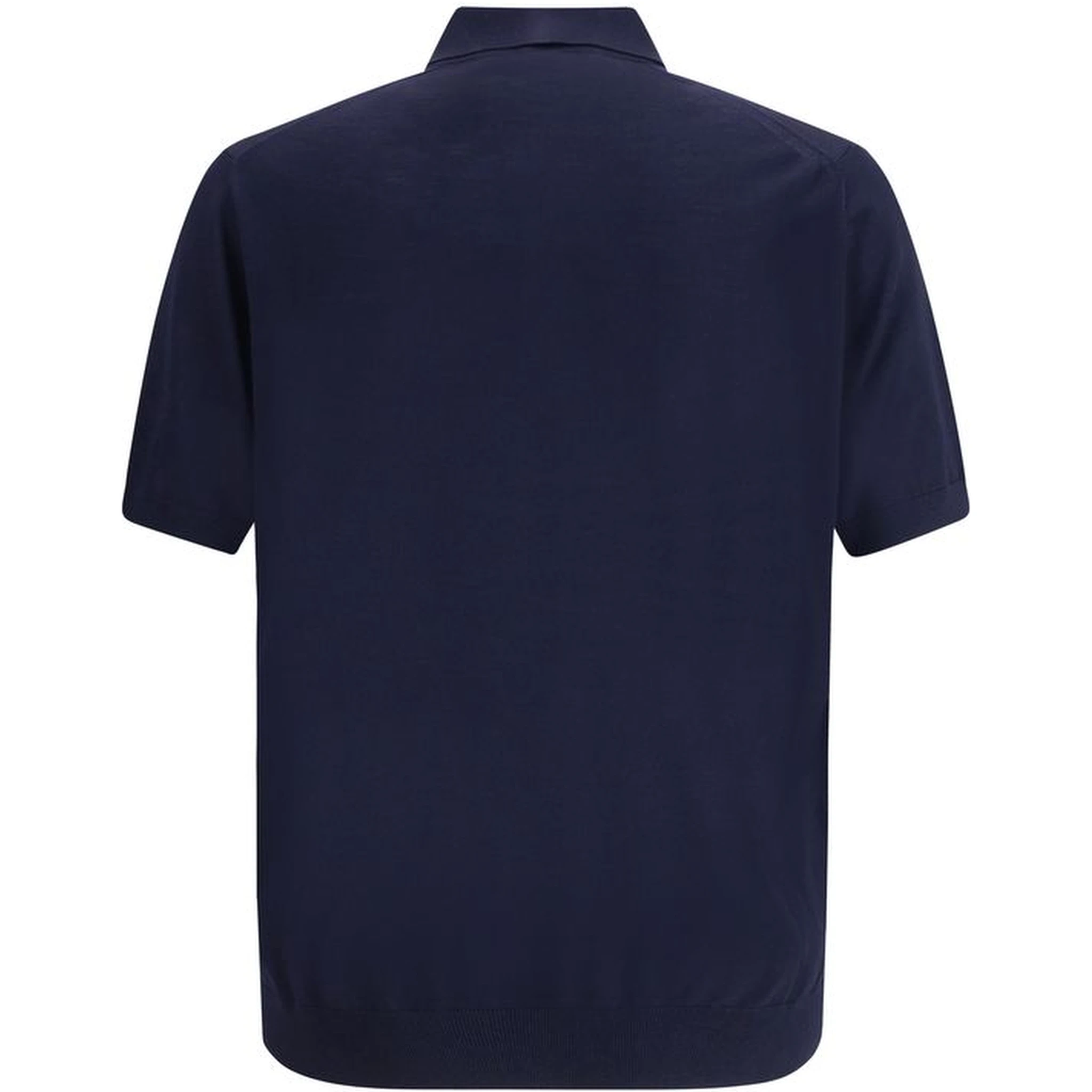 Blue Fleece Wool Polo Shirt
