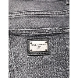 Grey Cotton Denim Slim Fit Distressed Pants Jeans