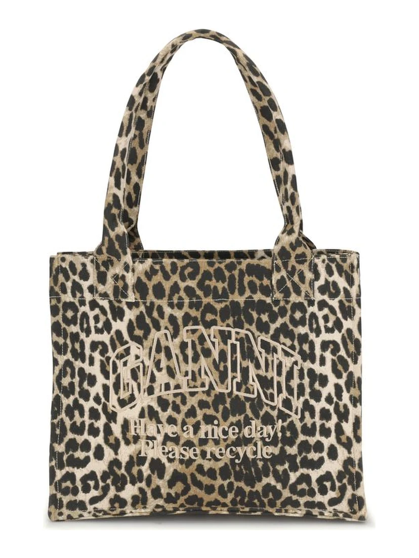 Brown Cotton Shoulder Bag