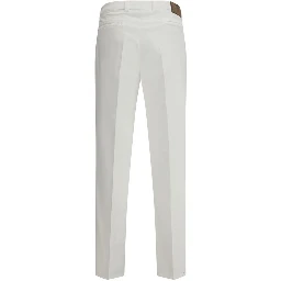 White Cotton Casual Pants