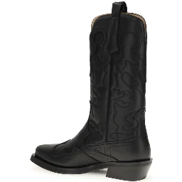 Black Recycled Leather Boots