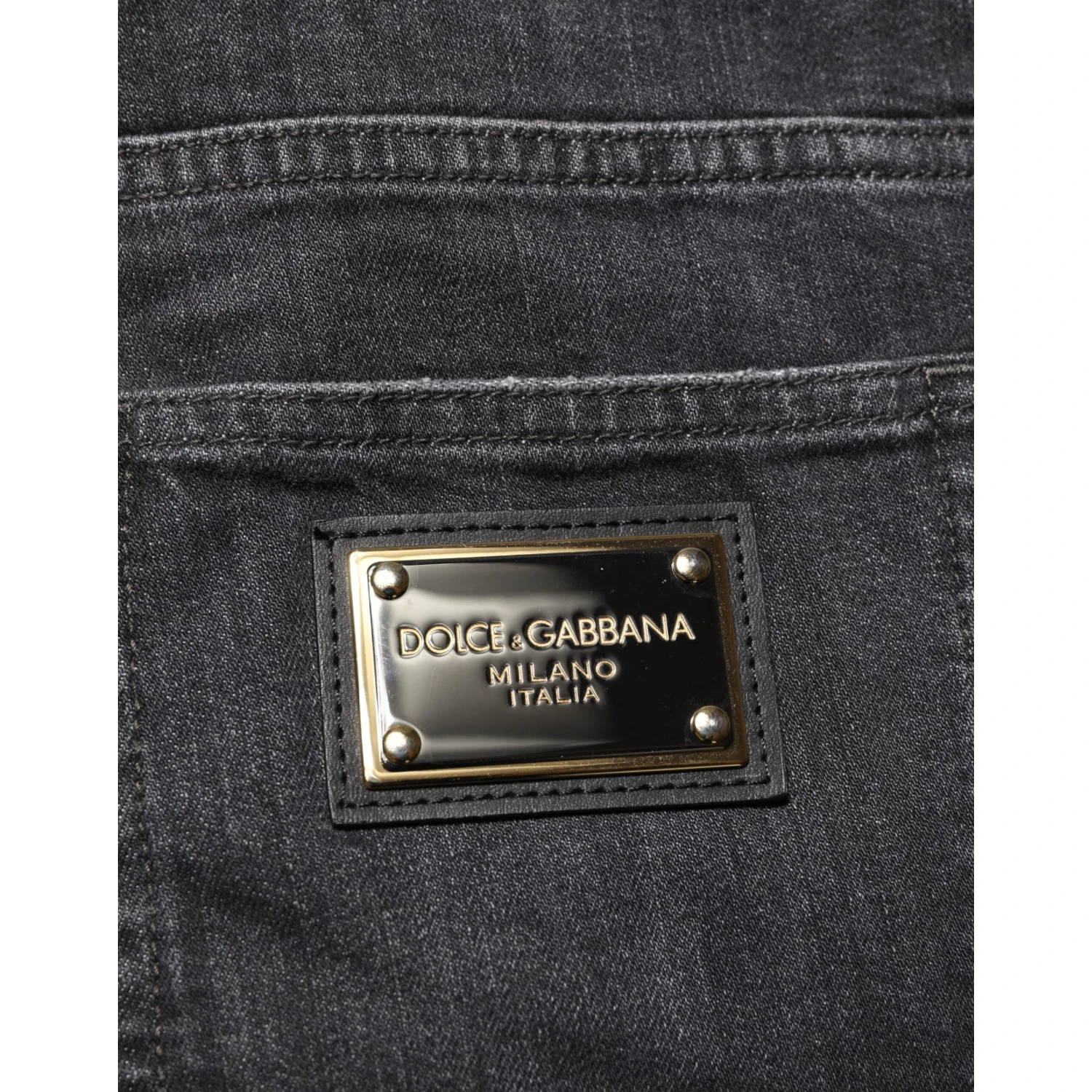Black Cotton Slim Fit Distressed Ripped Logo Jeans