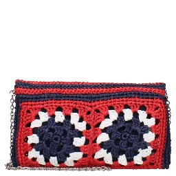 Multicolor Raffia Clutch Bag