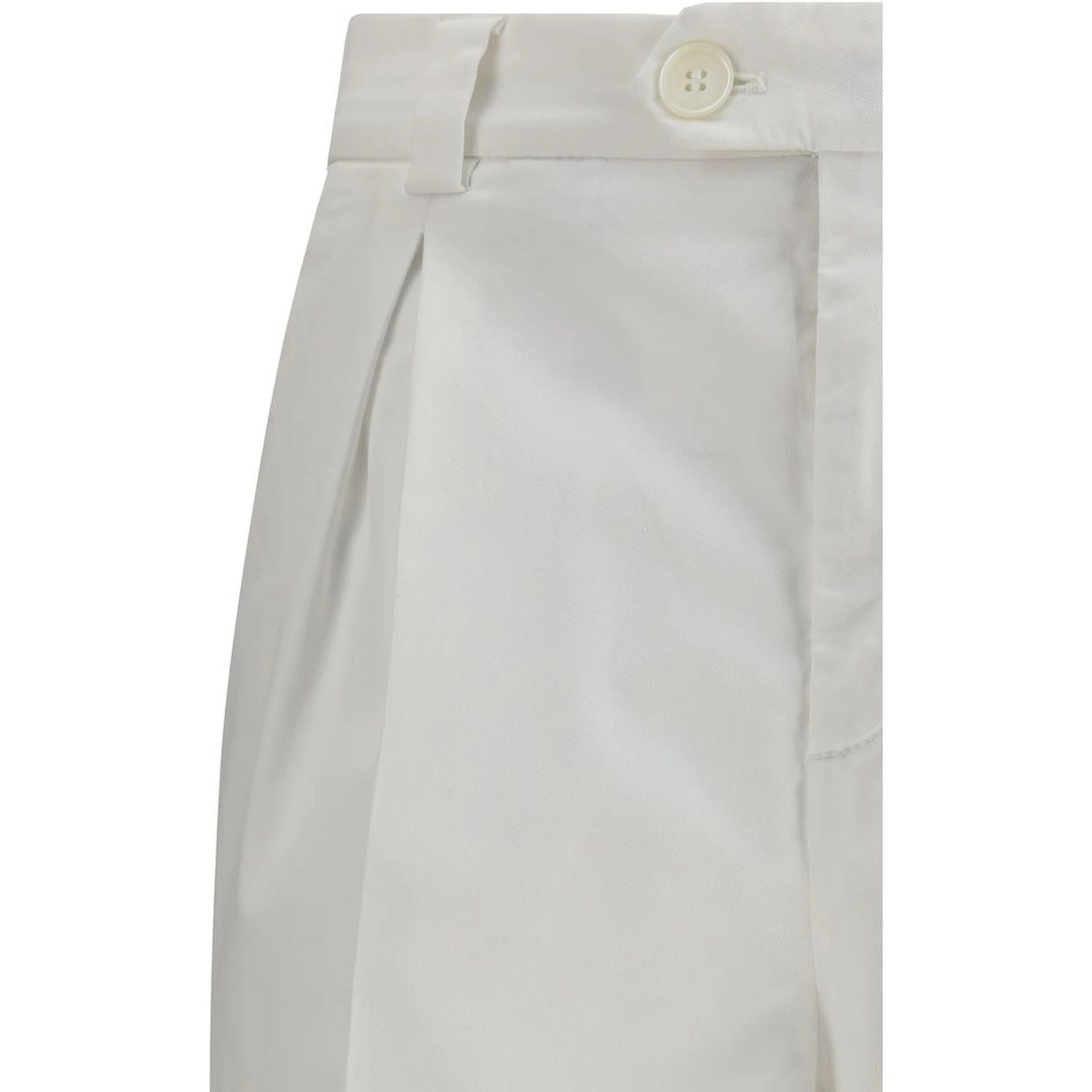 White Cotton Casual Pants