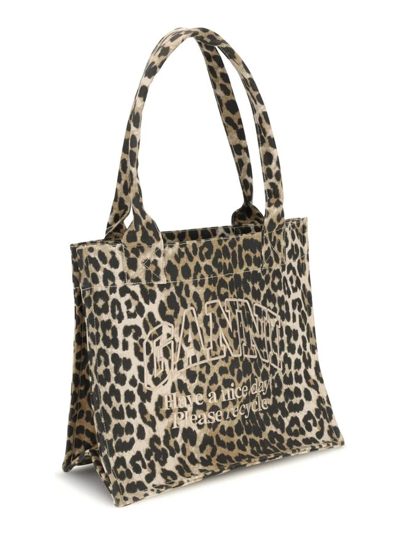 Brown Cotton Shoulder Bag