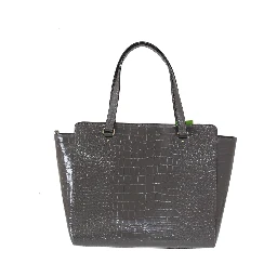 Grey Croc Embossed Leather Elissa Bristol Drive Tote Handbag Bag