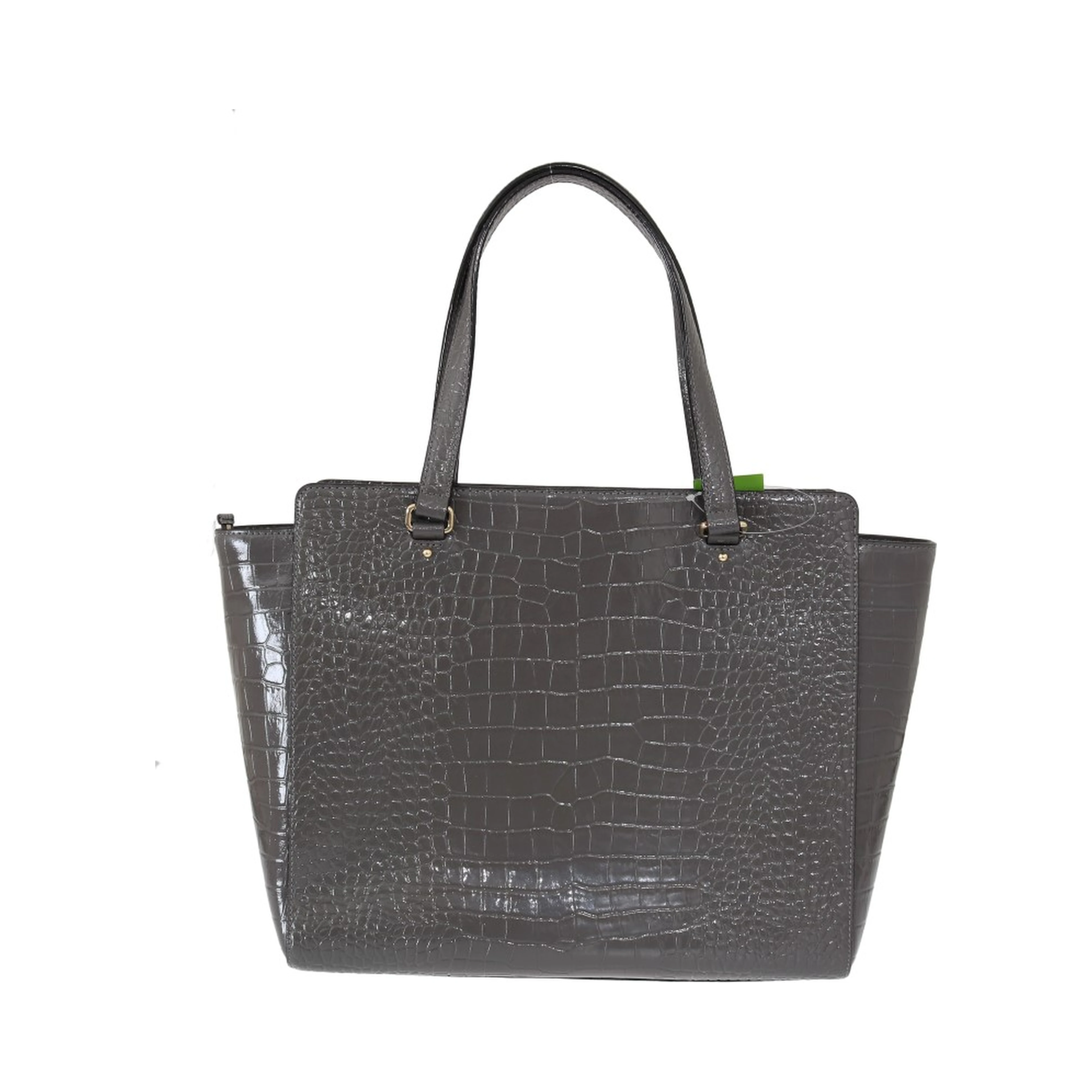 Grey Croc Embossed Leather Elissa Bristol Drive Tote Handbag Bag