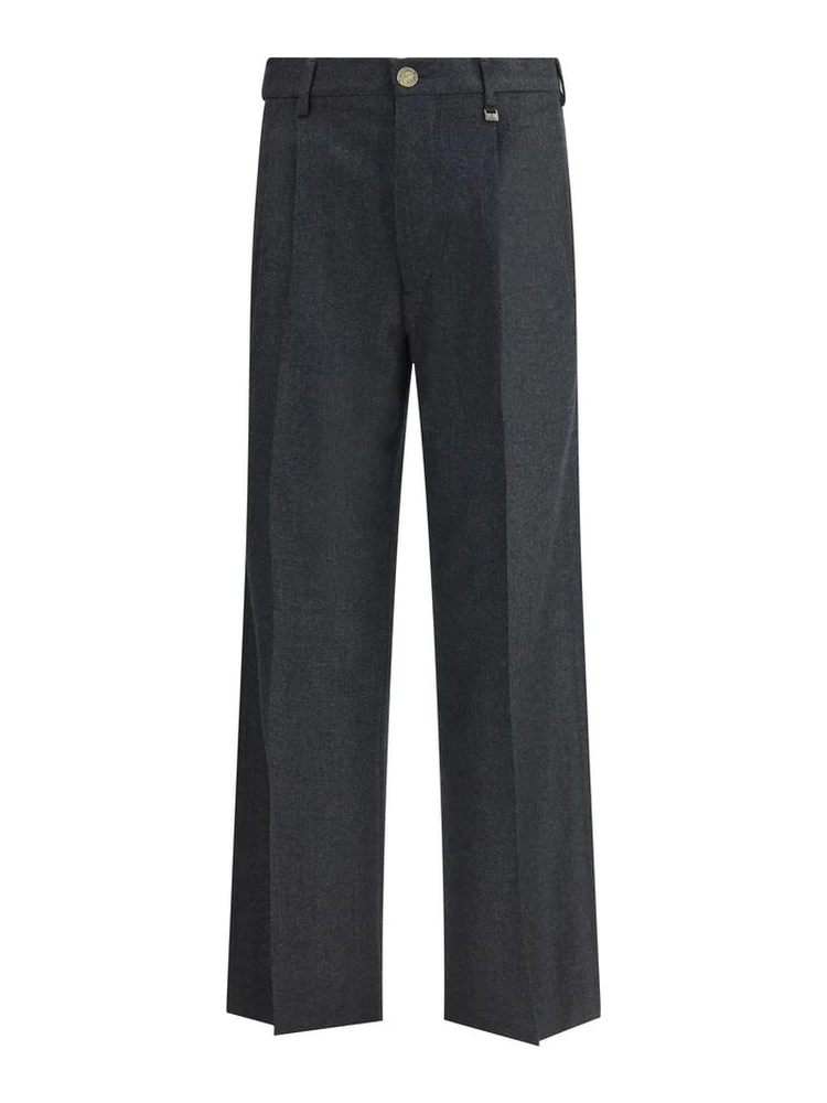 بنطال كاجوال من الصوف الرمادي