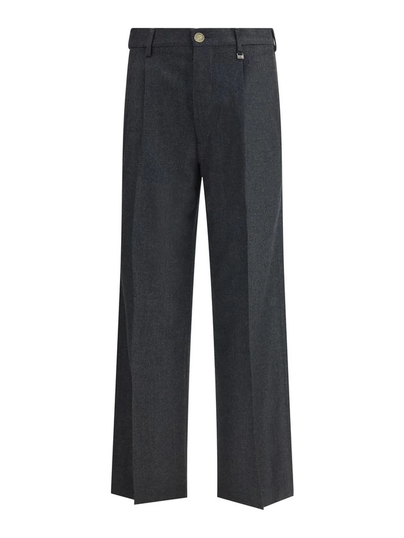 بنطال كاجوال من الصوف الرمادي