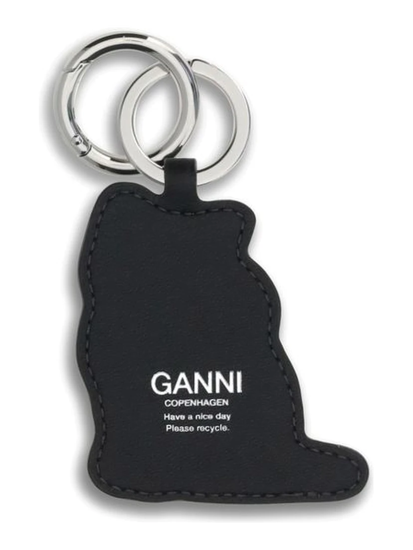 Blue Recycled Leather Keychain