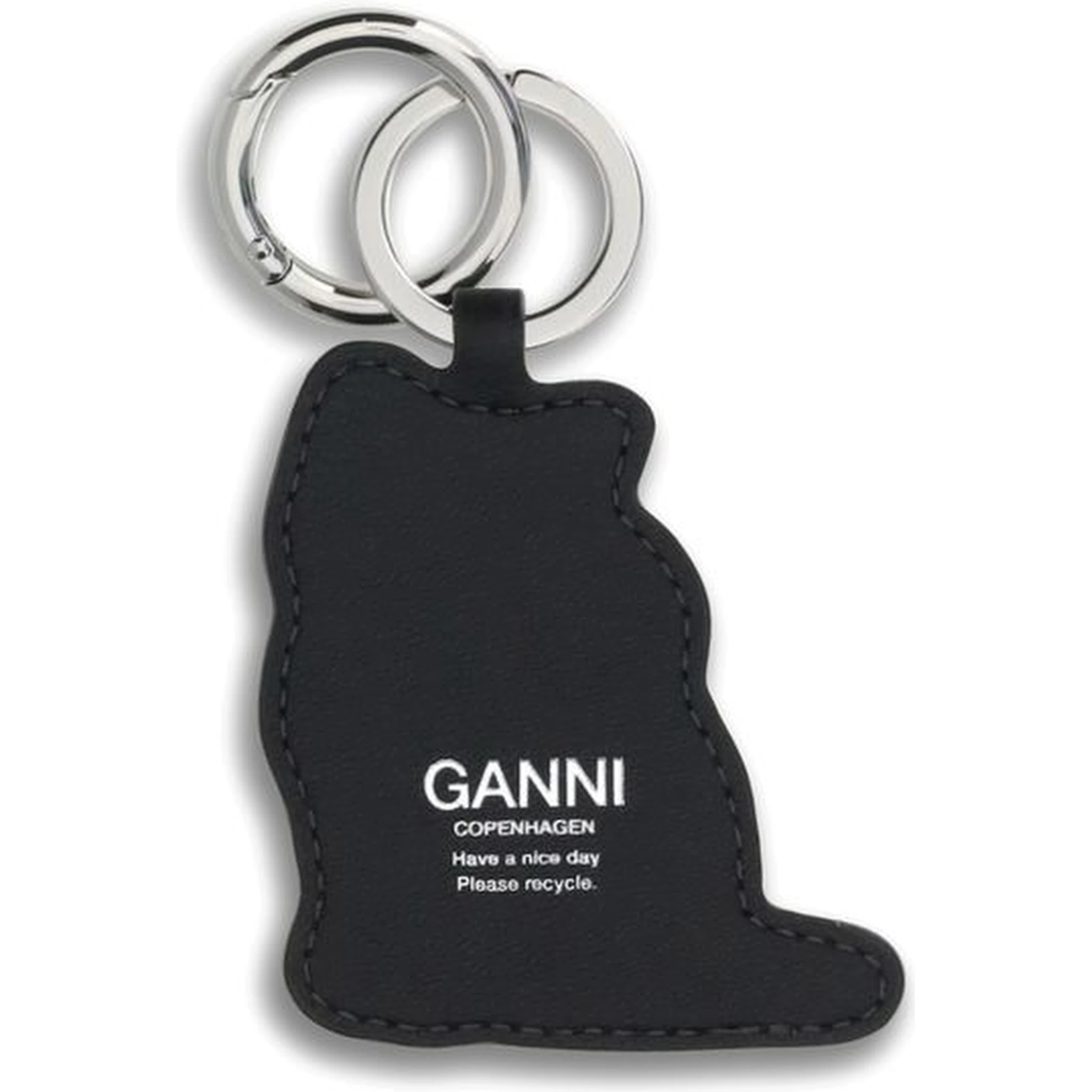 Blue Recycled Leather Keychain