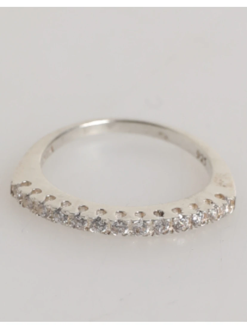 Sterling Silver 925 Band Pave CZ Crystal Eternity Ring