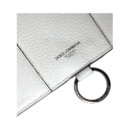 White Calfskin Leather Large Crossbody Card Holder Wallet