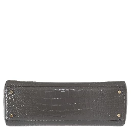 Grey Croc Embossed Leather Elissa Bristol Drive Tote Handbag Bag