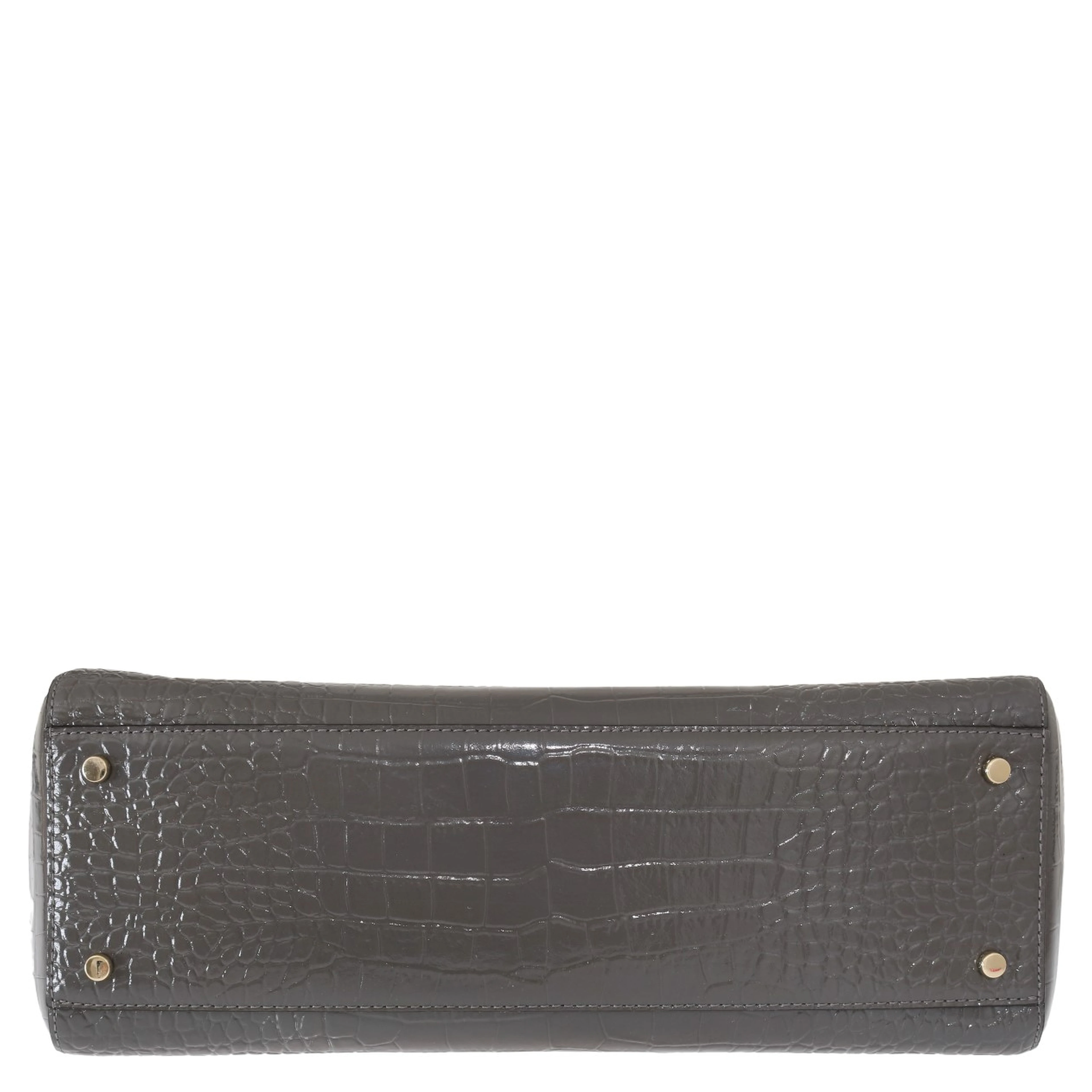 Grey Croc Embossed Leather Elissa Bristol Drive Tote Handbag Bag