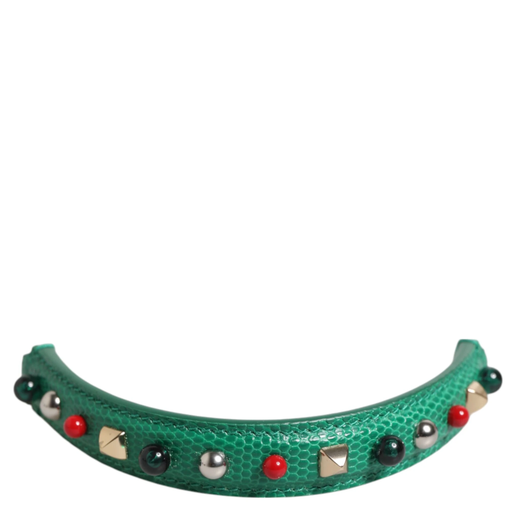Green Embellished Leather Bag Handle Women Shoulder Strap