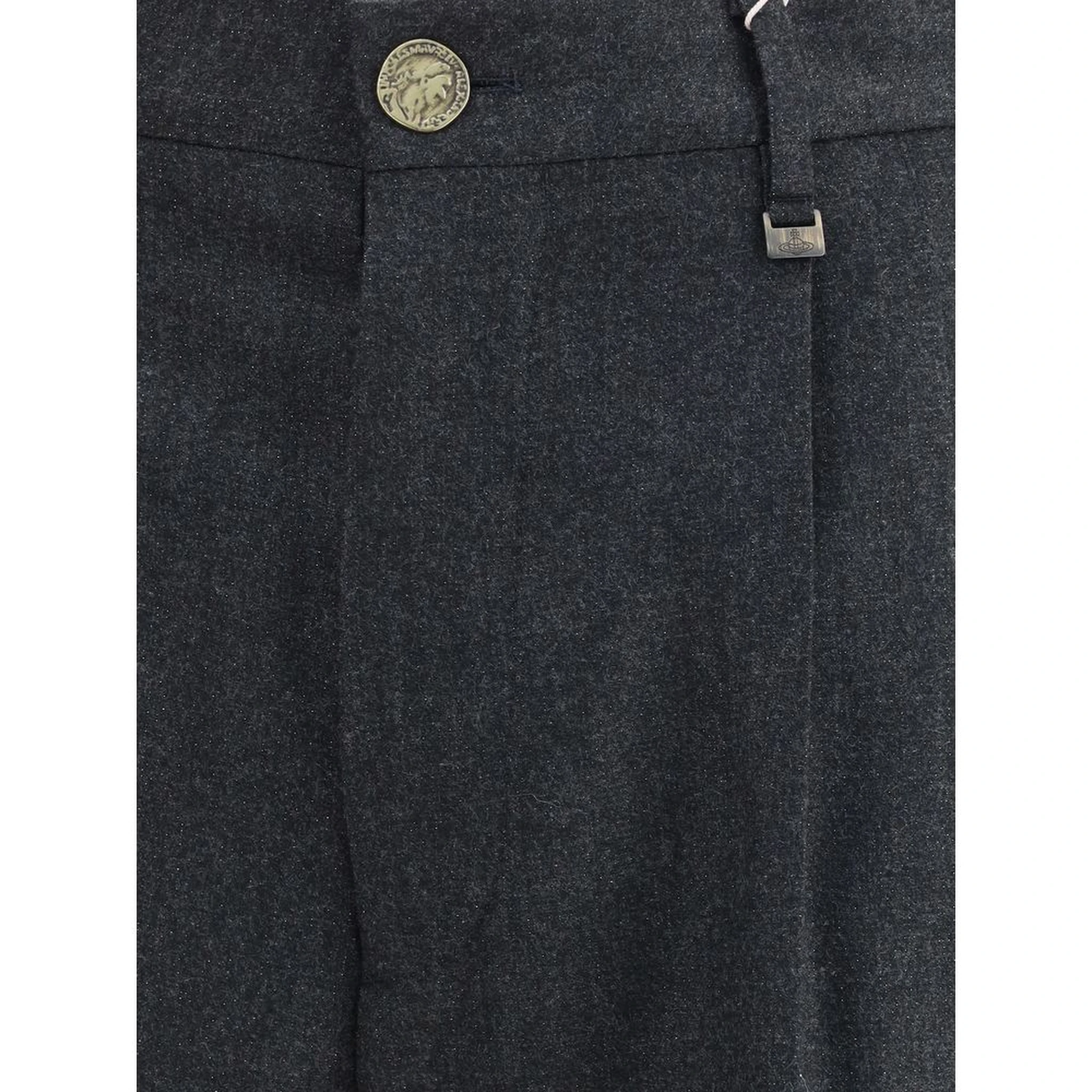 Gray Fleece Wool Casual Pants