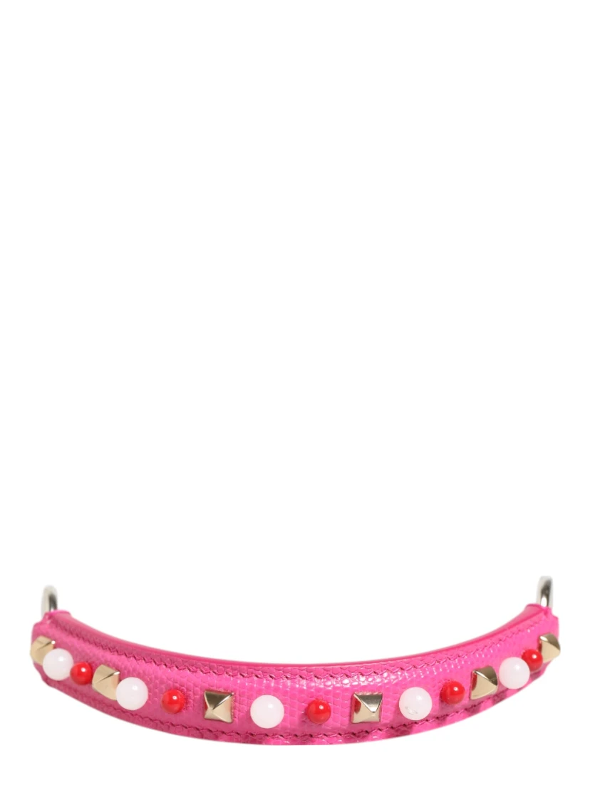 Pink Embellished Leather Bag Handle Women Shoulder Strap