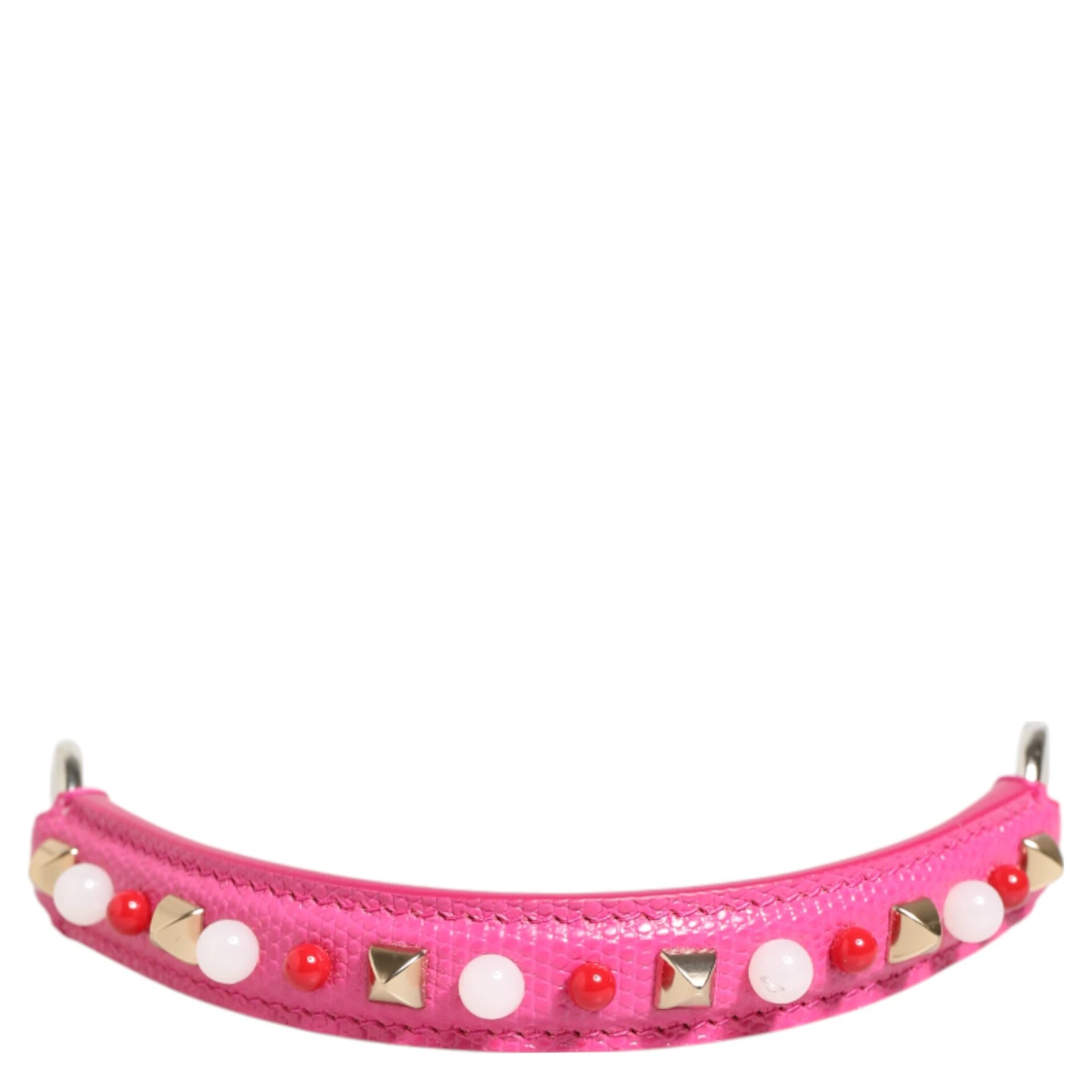 Pink Embellished Leather Bag Handle Women Shoulder Strap