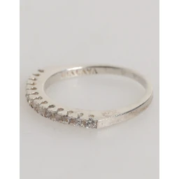 Sterling Silver 925 Band Pave CZ Crystal Eternity Ring