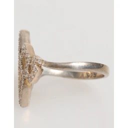 Geometric Diamond Shape Pave CZ Crystal Jewelry Ring