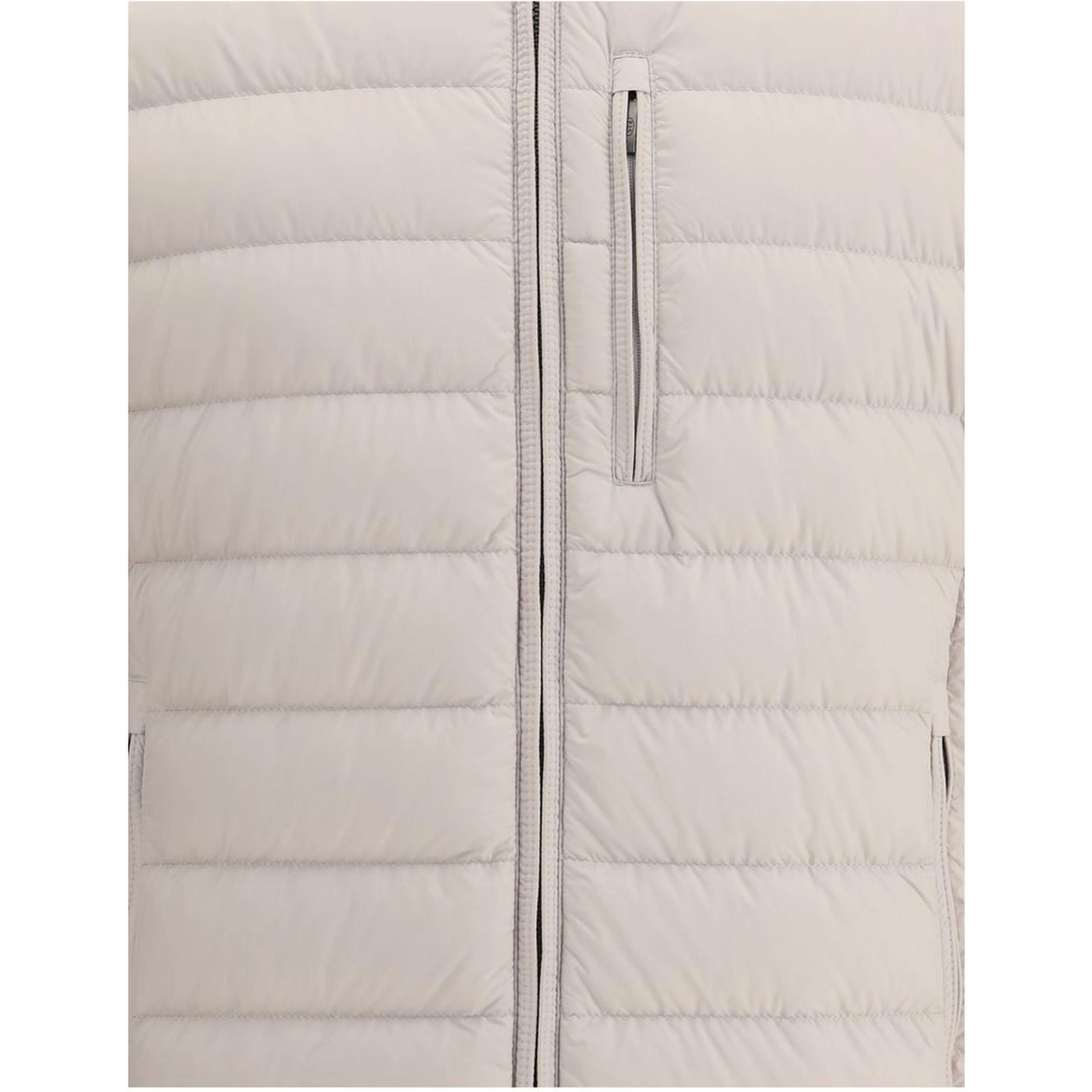 Beige Polyamide Full-Length Jacket