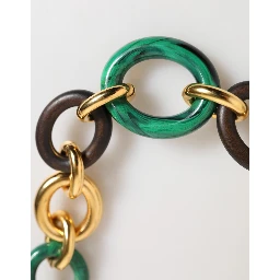 Multicolor Gold Brass Tiger Lily Floral Chai Necklace