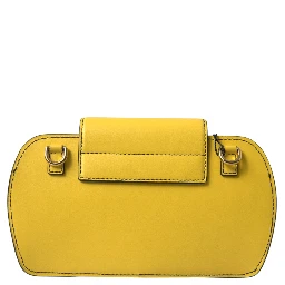 Yellow Smooth Leather DG Logo Clutch Crossbody Case Bag