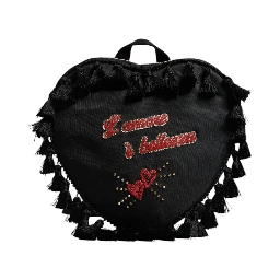 Black Heart L'Amore Patch Embellished Kids Backpack