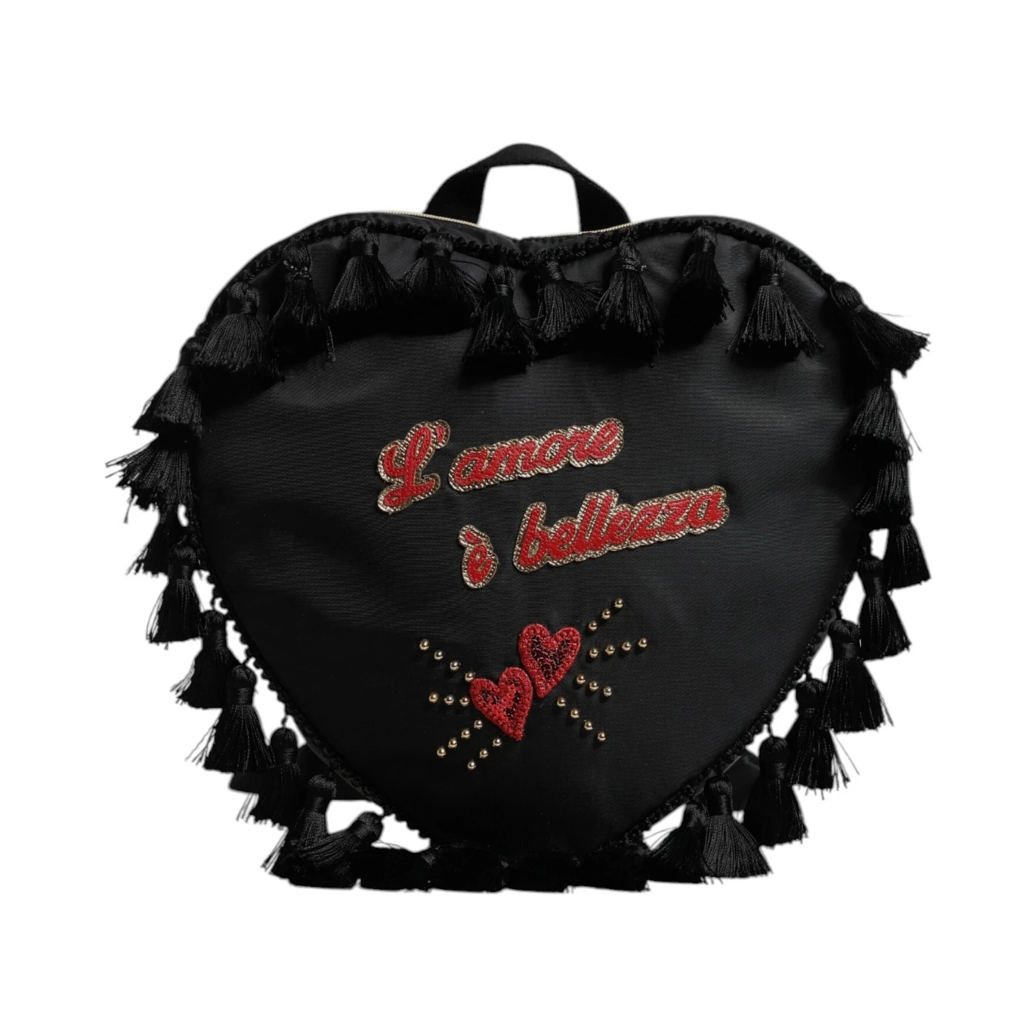 Black Heart L'Amore Patch Embellished Kids Backpack