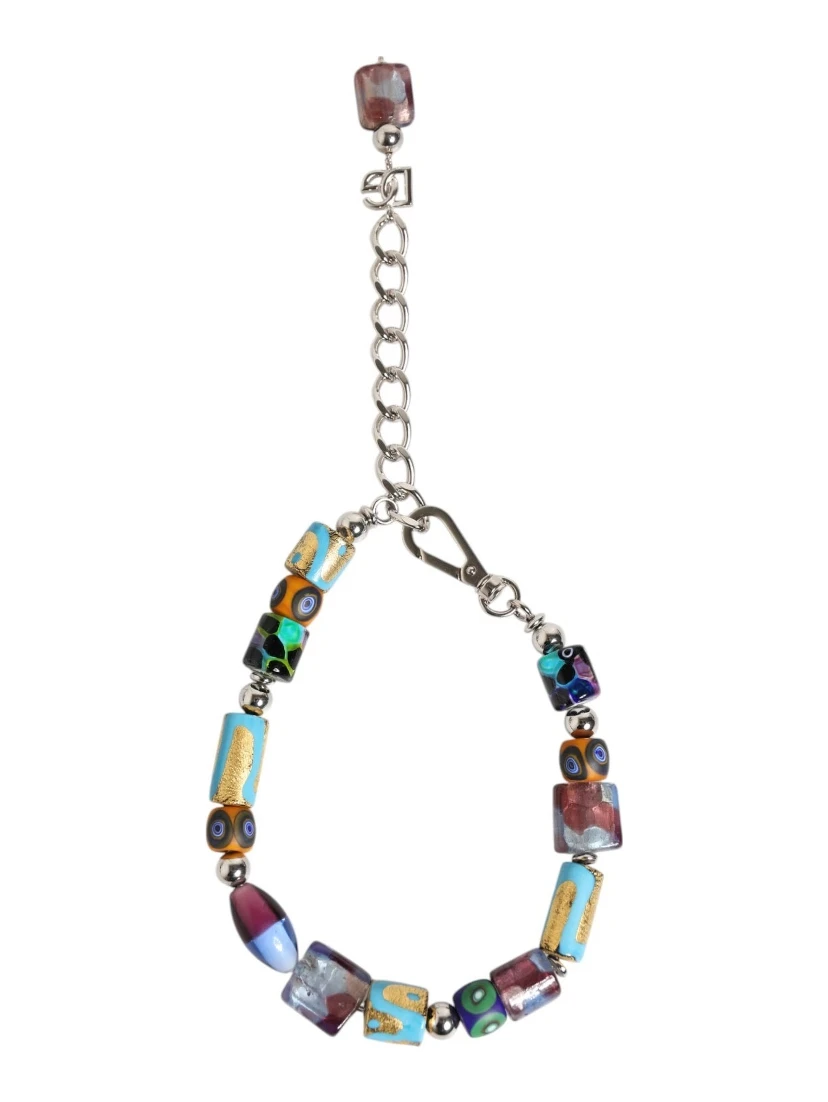 Multicolor Murano Glass Beads Brass Zamak Necklace