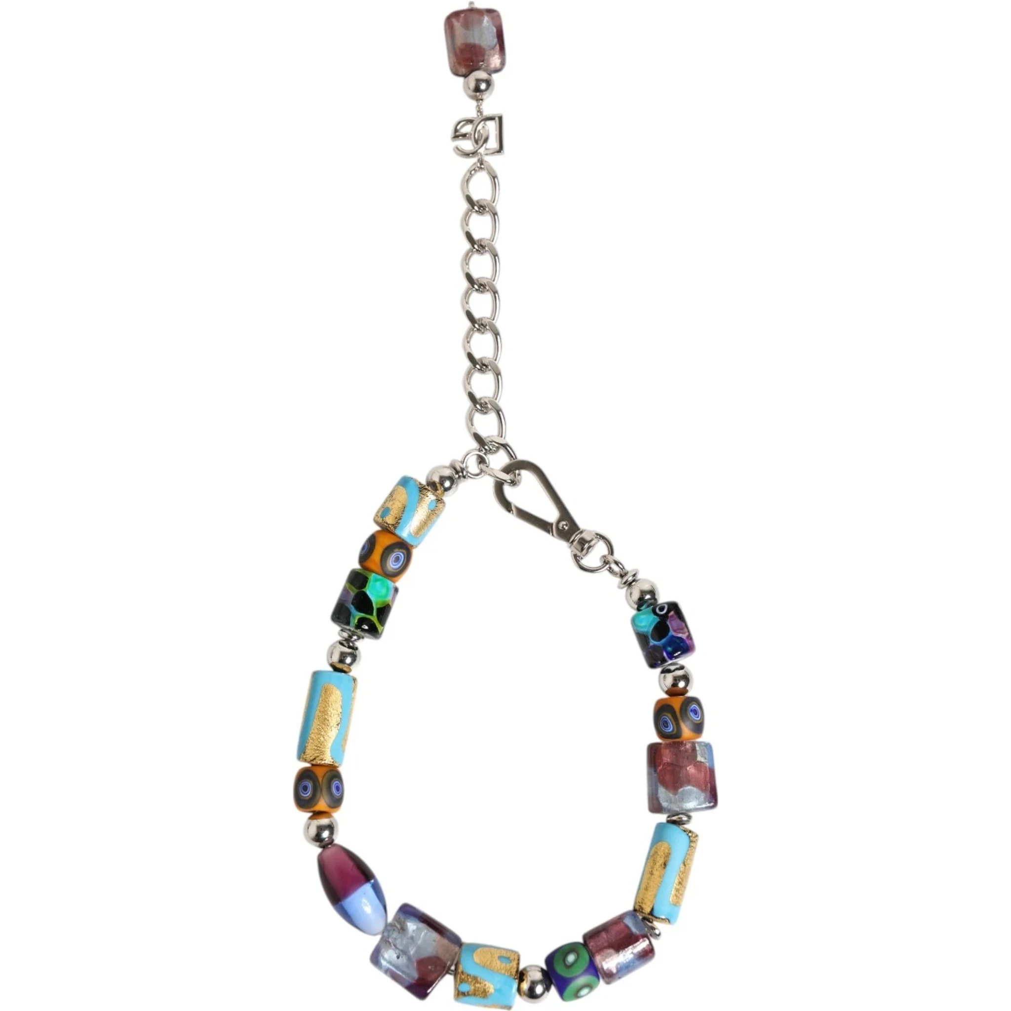 Multicolor Murano Glass Beads Brass Zamak Necklace