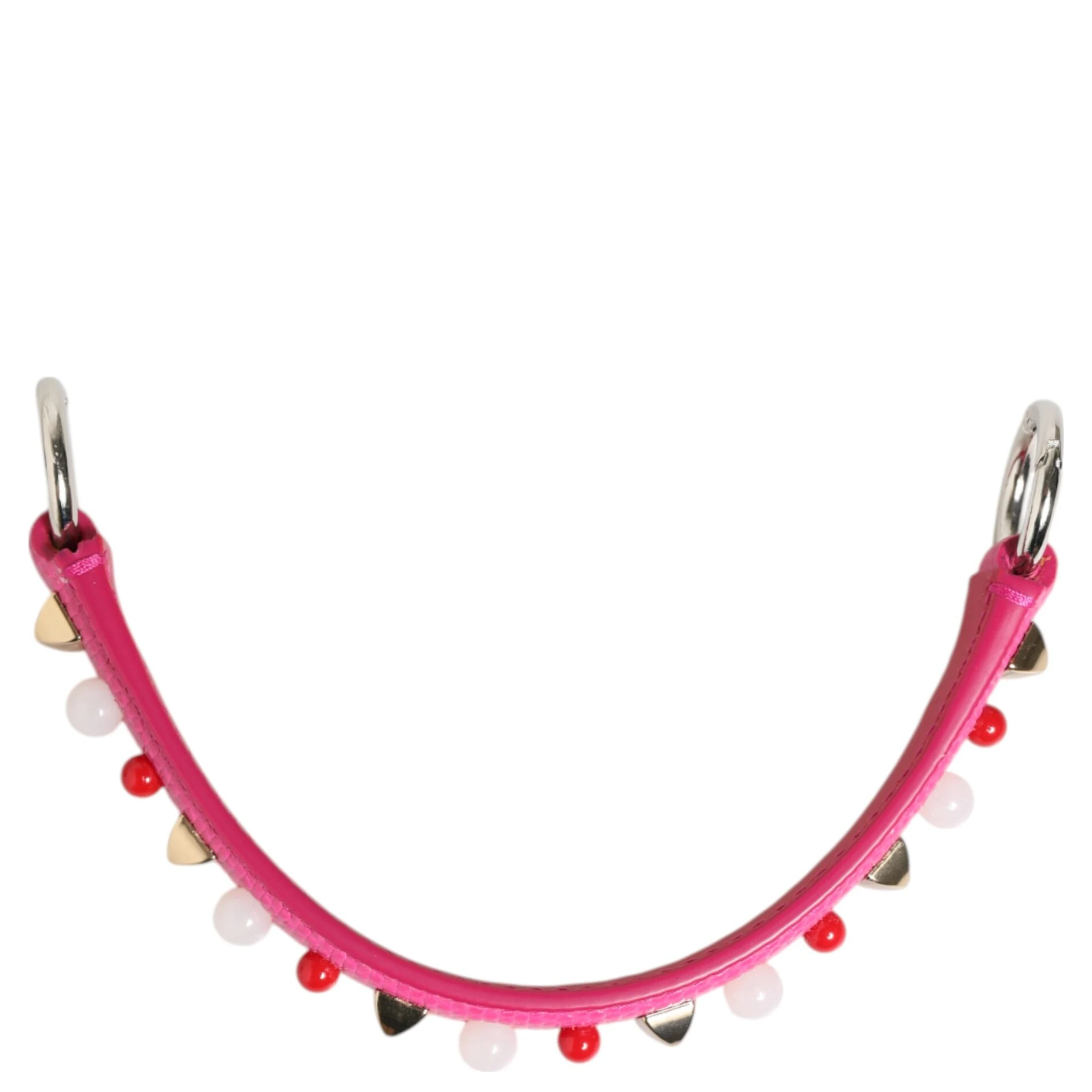 Pink Embellished Leather Bag Handle Women Shoulder Strap