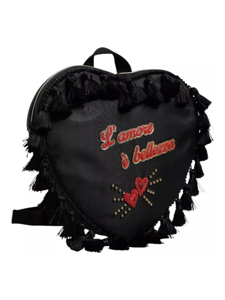 Black Heart L'Amore Patch Embellished Kids Backpack alternative