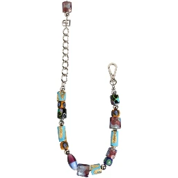 Multicolor Murano Glass Beads Brass Zamak Necklace