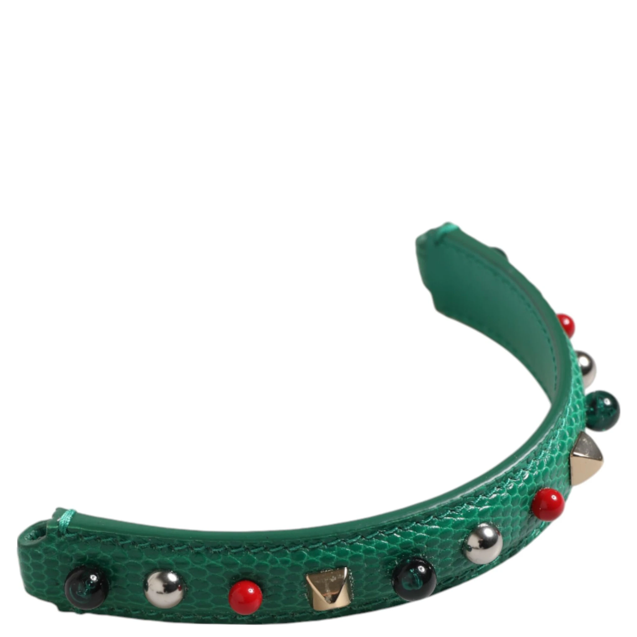 Green Embellished Leather Bag Handle Women Shoulder Strap